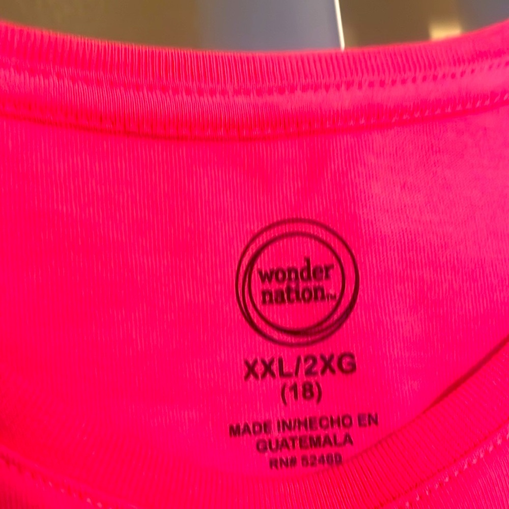đ¤SOLDđ¤ NWOT HOT PINK crew neck Tee (Teen XXL) - Picture 3 of 3